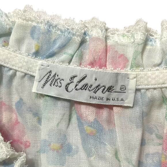 Miss Elaine Floral Flutter Cap Sleeve Nightgown Vintage NWT Women's Sz M USA - Picture 4 of 7